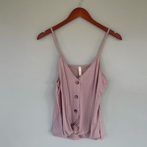 Wishlist Light Pink Button Up Tank
